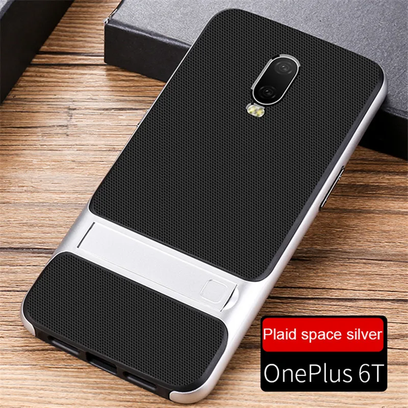 For Case On Oneplus 6T Cases One Plus 6 T Cover Soft TPU Rubber Hard PC Holder Original Slim Plaid Bumper Shell Black Luxury | Мобильные