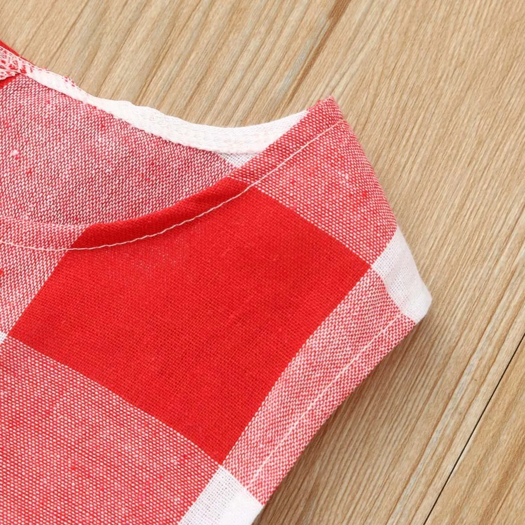 Милый комбинезон для маленьких девочек одежда в клетку с принтом лето 2021