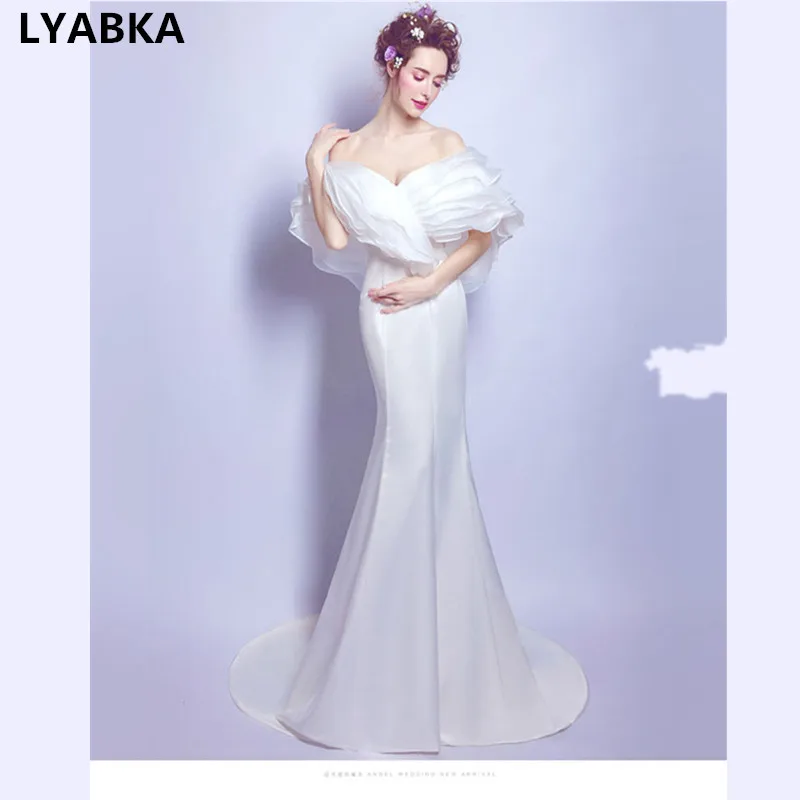 Abendkleider 2019 Новая мода белое вечернее платье возлюбленная Русалка для выпускного