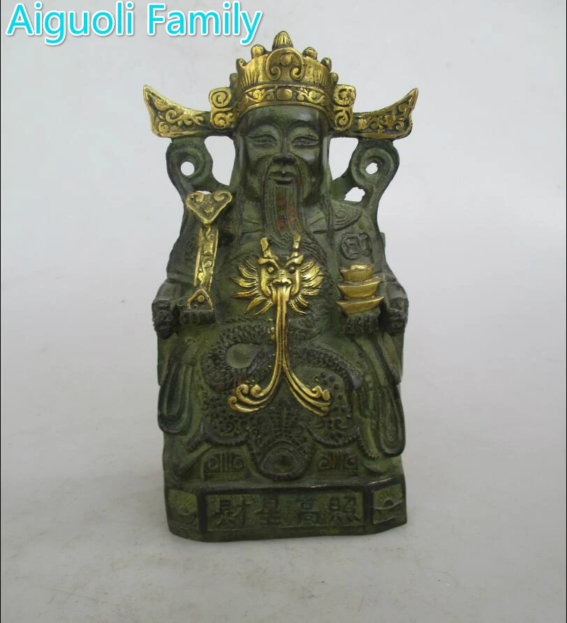Китайская резная статуя бога богатства из старой бронзы|god of wealth|god sculpturegod statue |