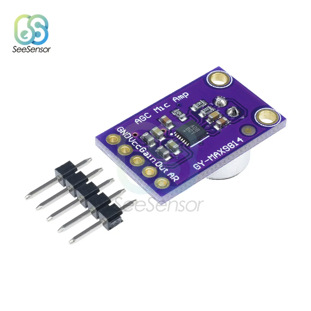 Микрофон MAX9814 плата с автоматическим управлением усилением для Arduino
