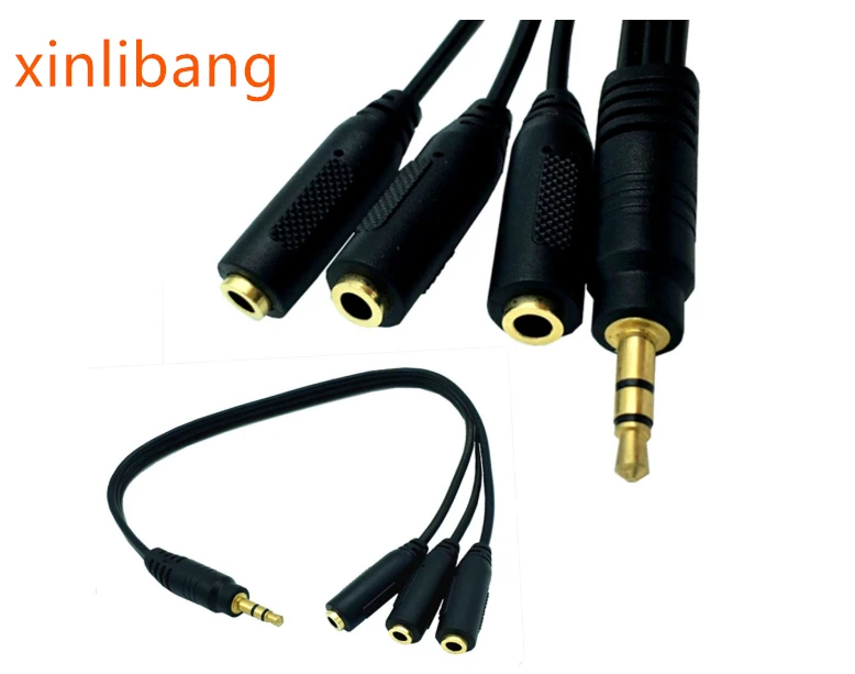 

0.3M 3.5mm Male Plug to 1/8" 3.5mm 3 Output Stereo Female Audio Splitter Cable