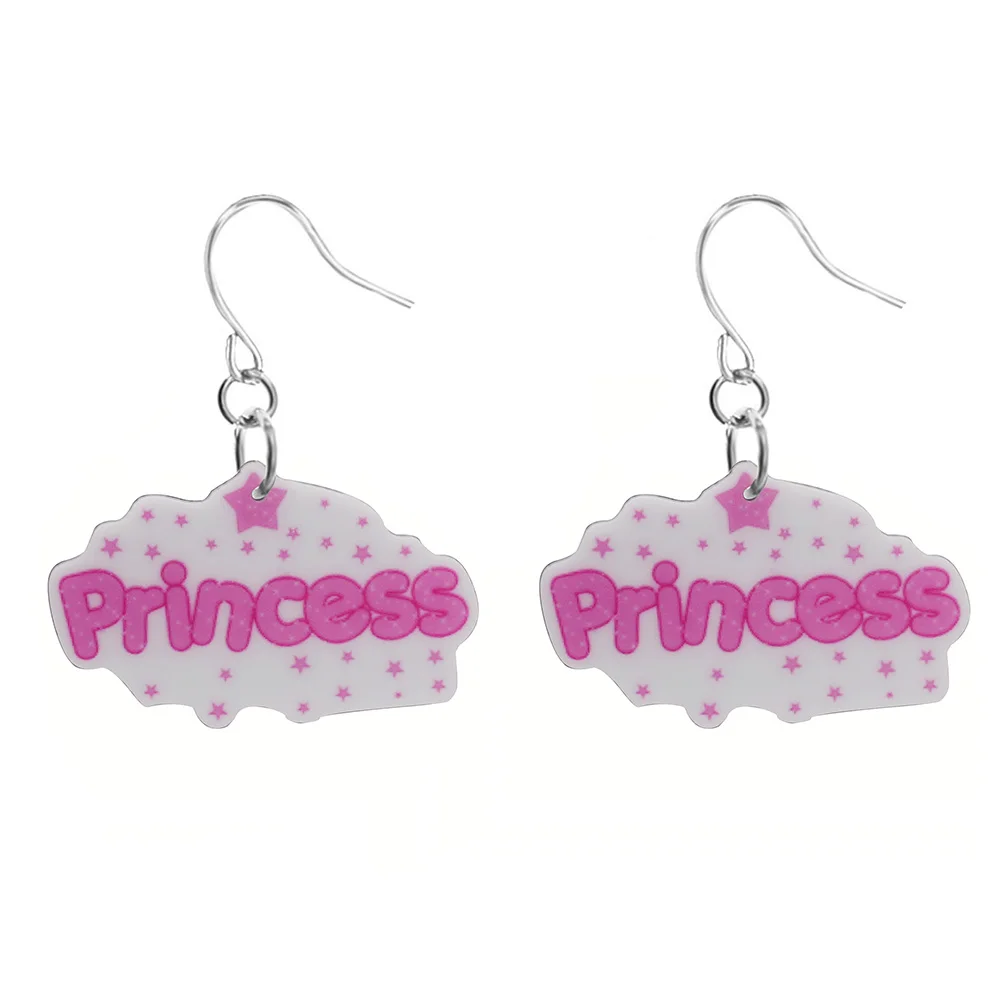 PrinSis New Fashion Girls Kids Gift Jewelry Pink Princess Letter Earring Pendant Short Chain Necklace Xmas Wholesale KS106 | Украшения и