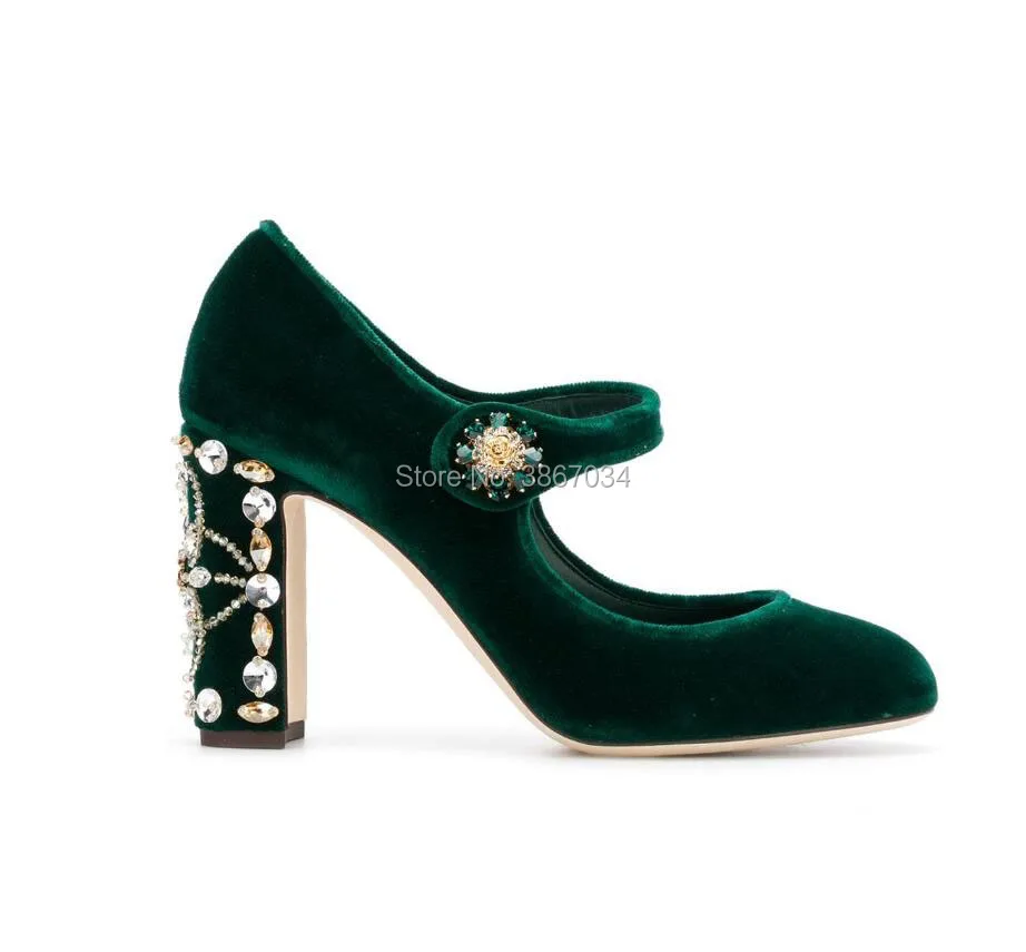 Туфли SHOOEGLE бордовые зеленые черные бархатные туфли лодочки Мэри Джейн с