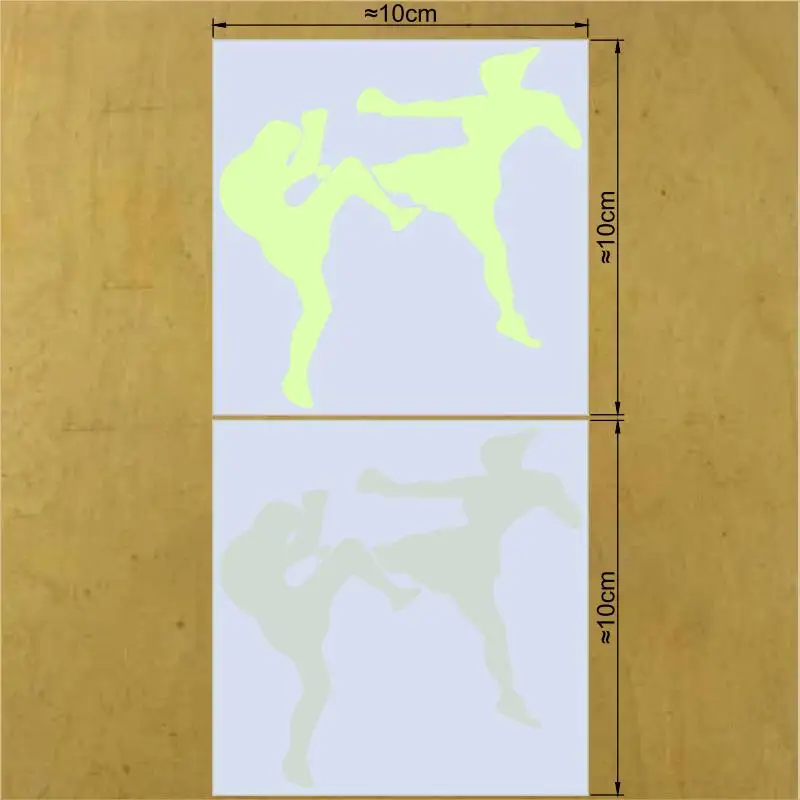 Кикбоксинг Боевая светящаяся наклейка с темным переключателем модная