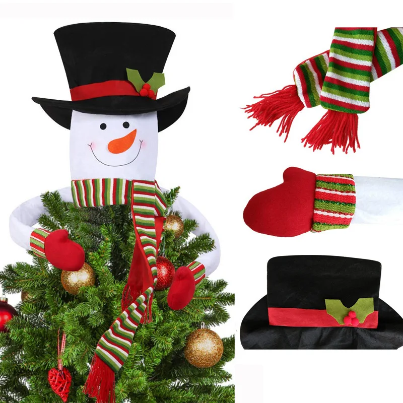 Snowman Christmas Tree Topper Large Top Hat Outdoor Indoor Novelty Decorations Home Decor|Наконечники для елки| |