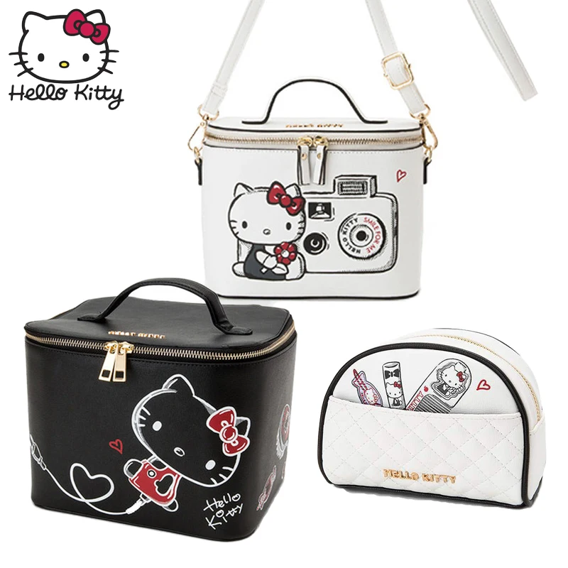 Hello Kitty милый мультяшный ящик для хранения женская косметичка дорожная удобная
