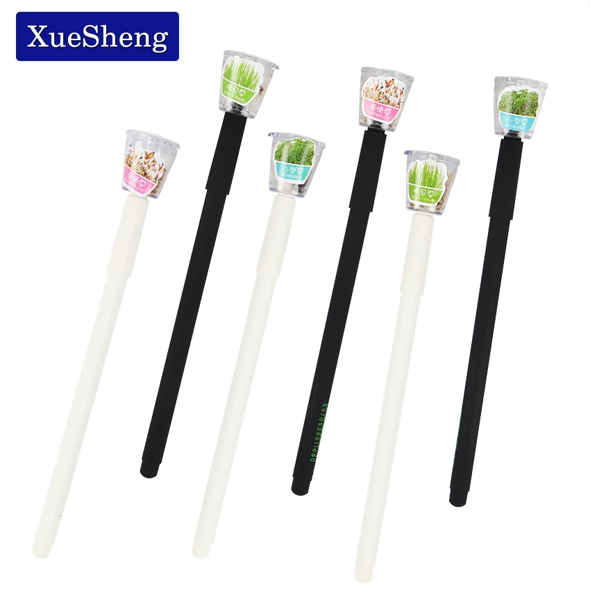 

1PC Creative Cultivate Plant Gel Pens 0.5mm Black Ink Garden Grow Grass Pen School Office Stationery Lovely Children Lover Gift