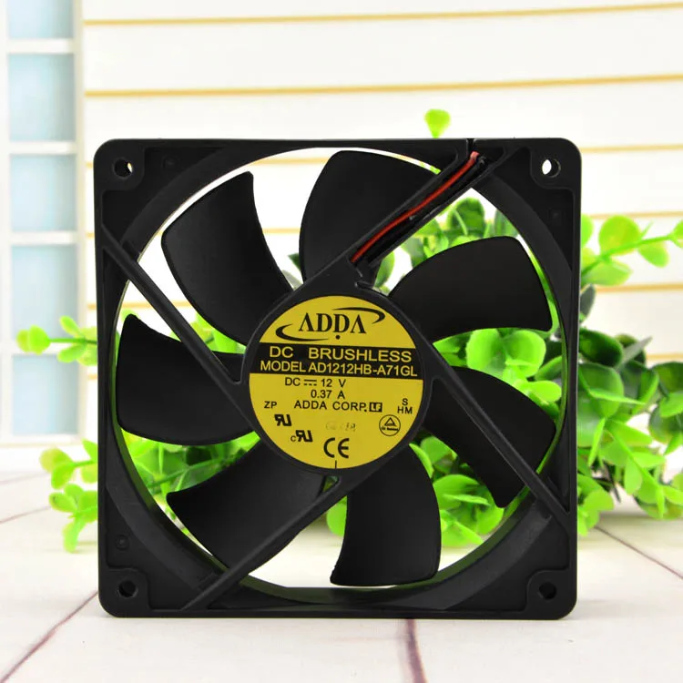 Новый оригинальный вентилятор 12025 12V 0.37A с 2 проводами, AD1212HB-A71GL