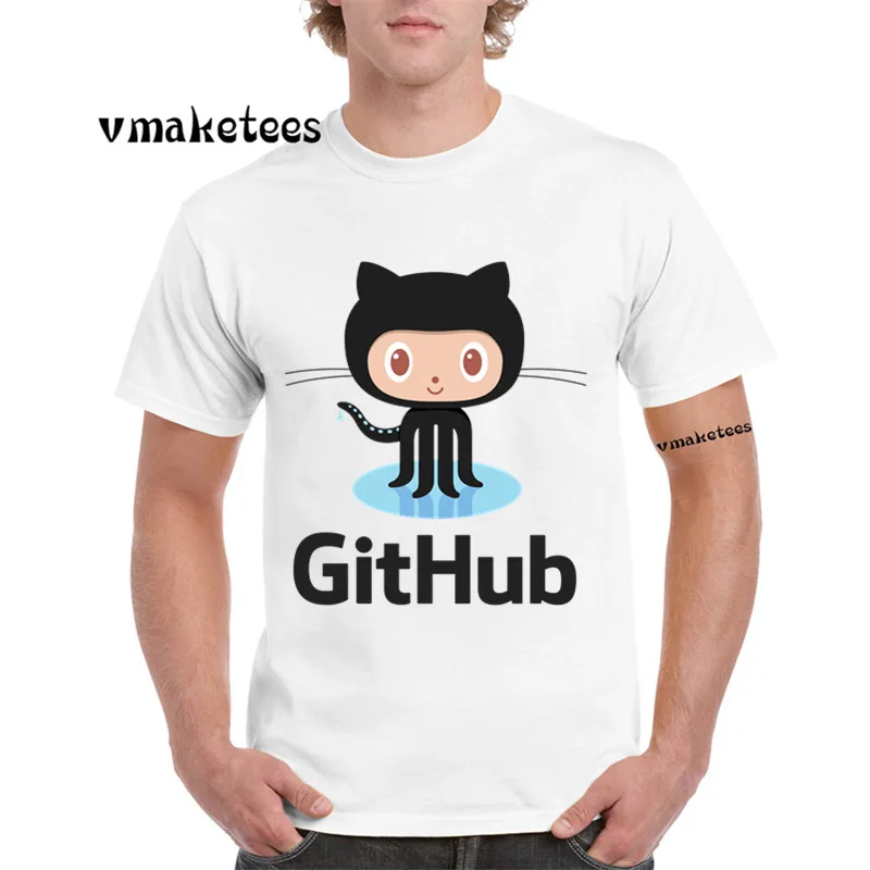 Мужская и женская футболка с принтом Github Social Coding летняя повседневная