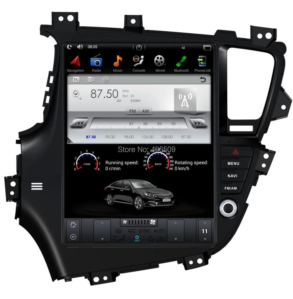 12 9 &quotТесла Стиль Android 7 1 автомобиль gps навигации нет DVD плеер для KIA Optima K5 2010-2013