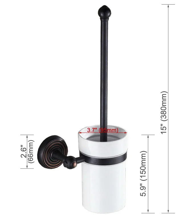 Настенный Черный латунный держатель для туалетной щетки в античном стиле с