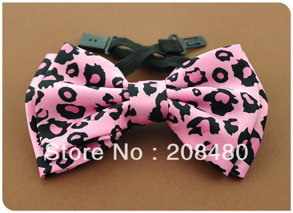&quotLEOPARD PINK&quot pattern bowtie Men's Unisex Tuxedo Dress Bow tie Brand Designer Gift Cravat Butterfly Knot Neckwear 2020 New |