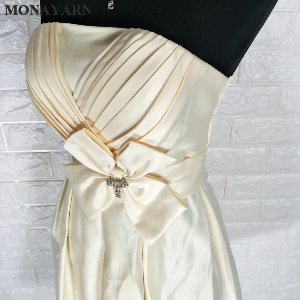 Женское короткое платье с V-образным вырезом цвета шампанского | Свадьбы и