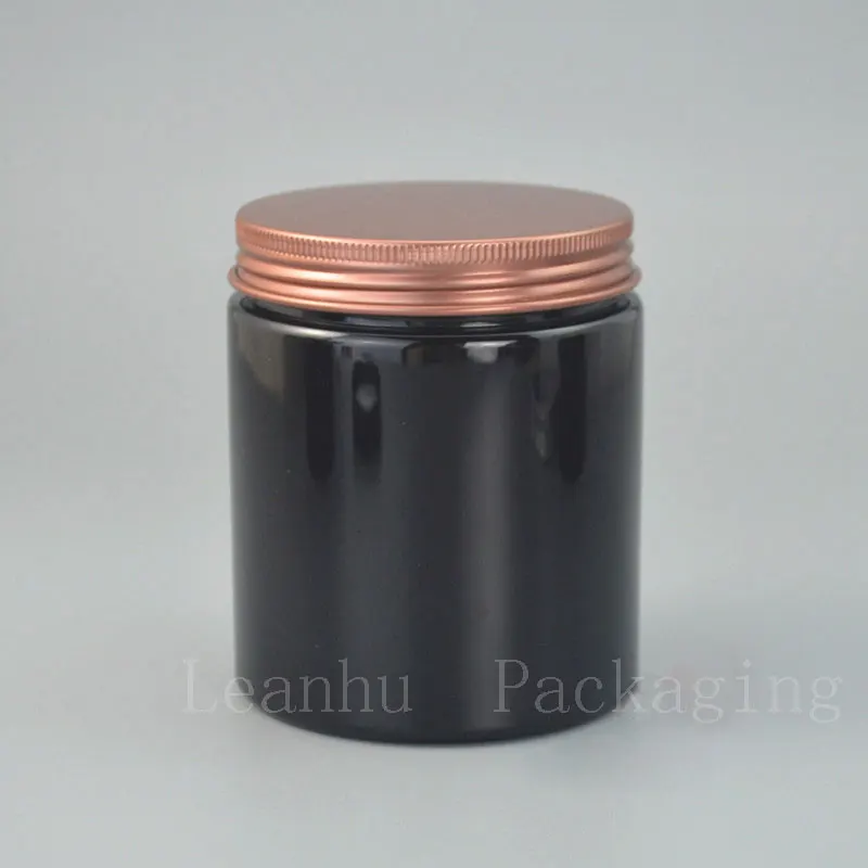 Черная пластиковая банка для крема макияжа пустой многоразовый упаковочный