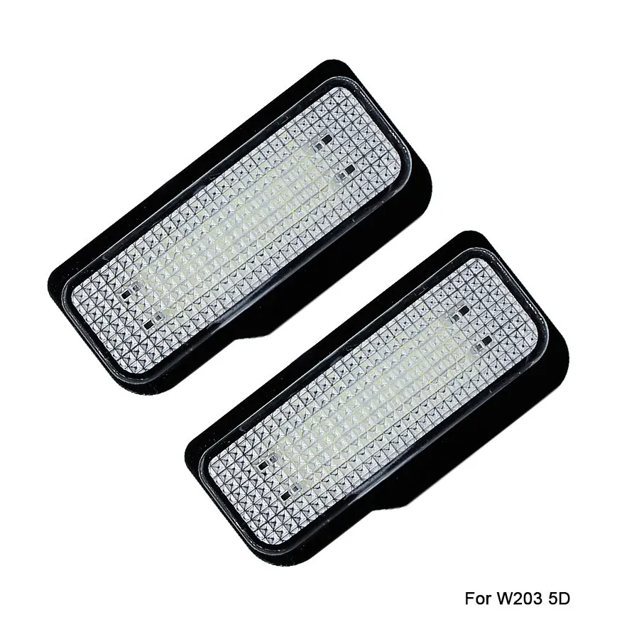 

2 шт., светодиодный светильник без ошибок CanBus для Mercedes-Benz W203 5D 4D, лампа с номером двери, белый цвет, 12 В