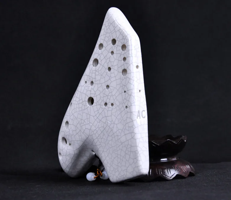 Новое поступление белая ледяная с трещинами три трубки Alto C ocarina AC Tone Флейта