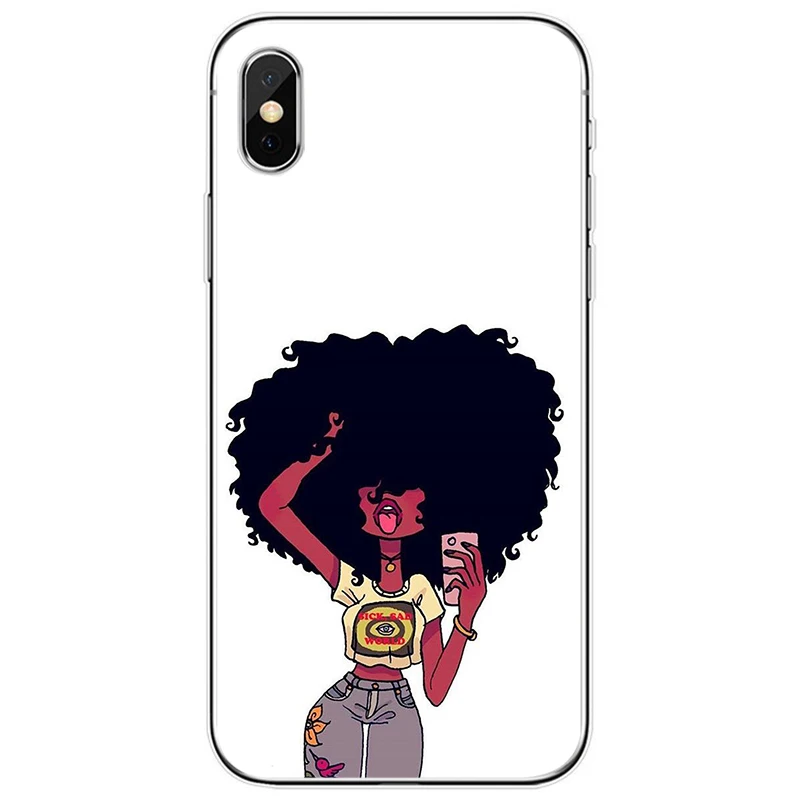 Мягкий силиконовый чехол для телефона iPhone 6 6plus 7 8plus 5 5S 5C SE X XS XR Max Afro Black Girl Magic