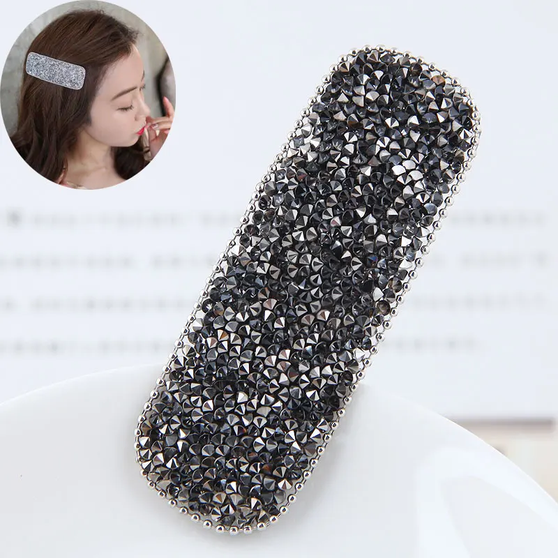 S2-Gray Модная Корейская заколка, женские Украшения для волос, кристалл, капля, прямоугольная, Геометрическая, большая заколка для волос зажим, аксессуары, подарок для девочек - Окраска металла: S2-Gray