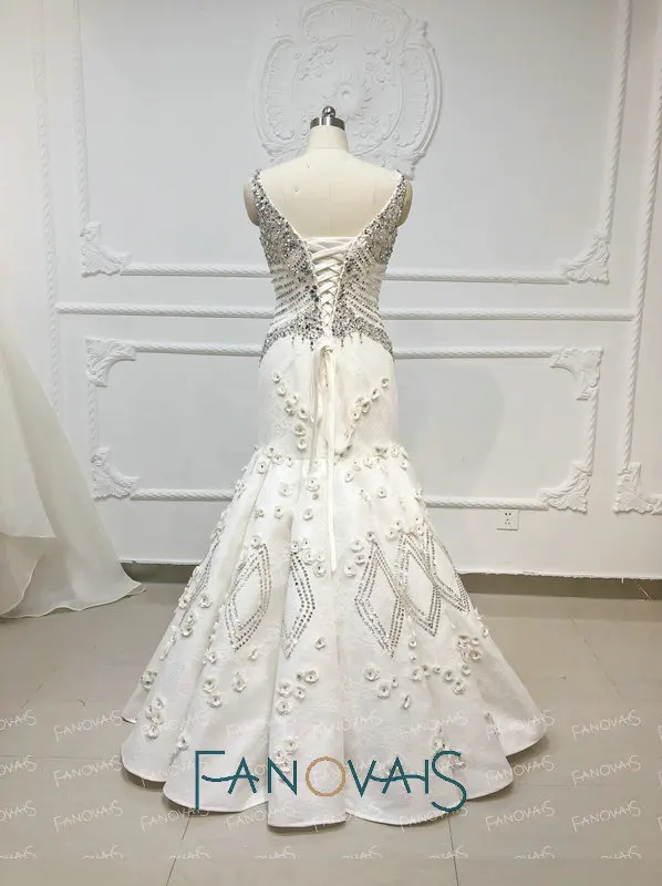 &quotБисер Русалка Свадебные Платья Плюс Размер Vestido De Novia 2019 Роскошные Gelinlik Suknia Slubna