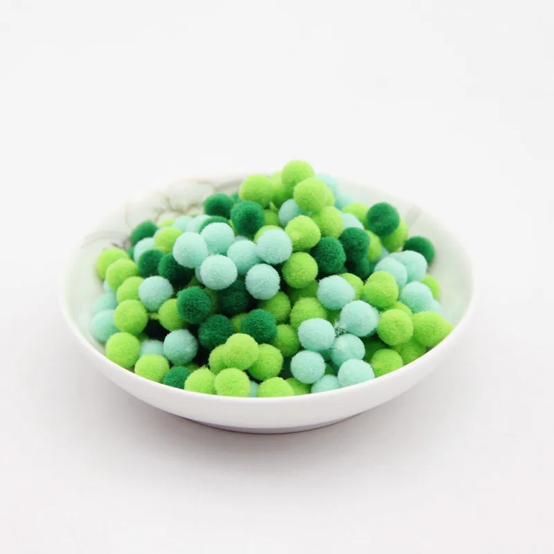 green mint 8 мм, 600 шт./лот, разноцветные мягкие пушистые Помпоны, меховые шарики, сделай сам, для детей, игрушки, аксессуары, швейные принадлежности, ремесло - Цвет: green mint