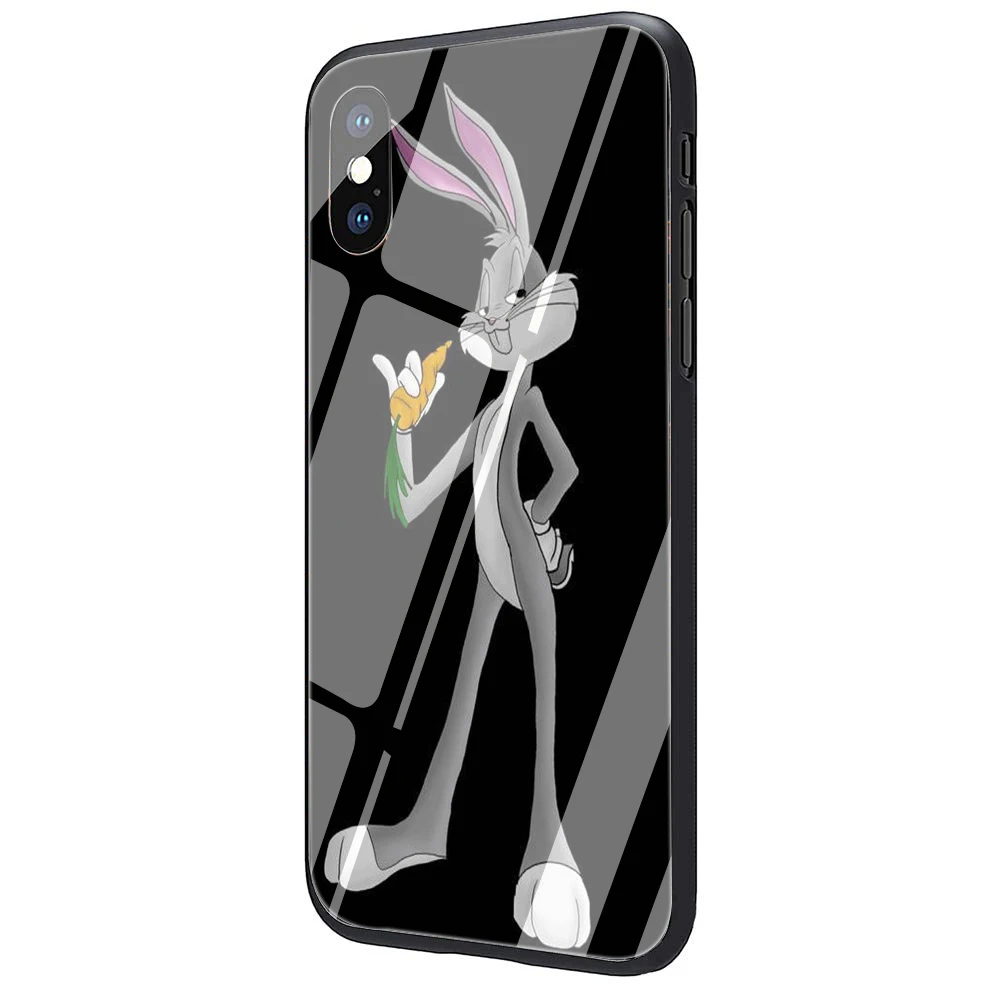 Чехол из закаленного стекла с мультяшными багами Банни для iphone 5 5s 6 6s Plus 7 8 Plus X XR XS 11 Pro Max - Цвет: G11