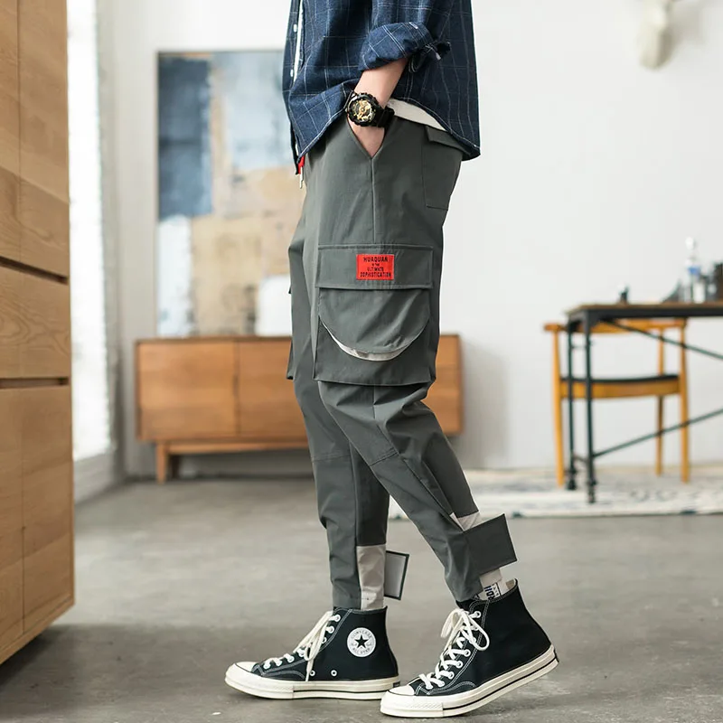 Army Green Однотонные спортивные штаны мужские черные с карманами модные классические китайские Homme брюки комбинезон комбинезоны рабочая одежда спортивная мужская одежда - Цвет: Army Green