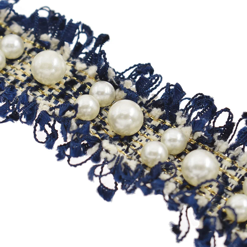 1 ярд вышитая кружевная отделка для рукоделия Женская лента одежды ручной работы