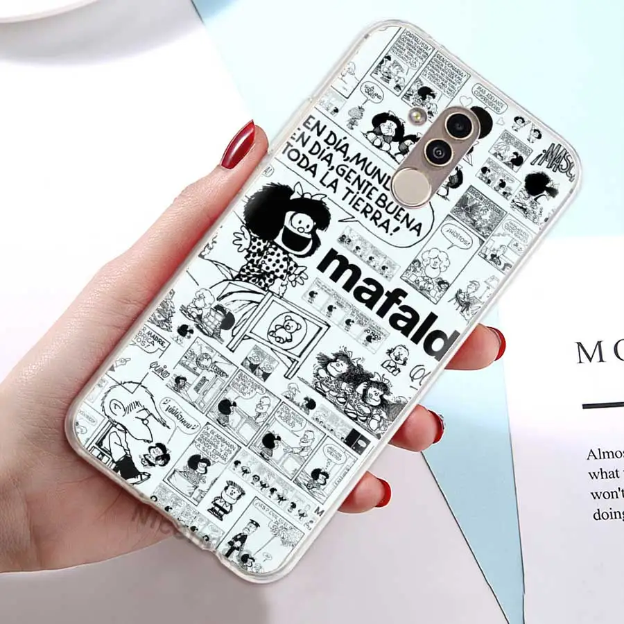 Силиконовый чехол из ТПУ для huawei mate 30 5G 10 20 Lite P30 P20 Pro Чехол Mafalda мультяшный мягкий прозрачный чехол