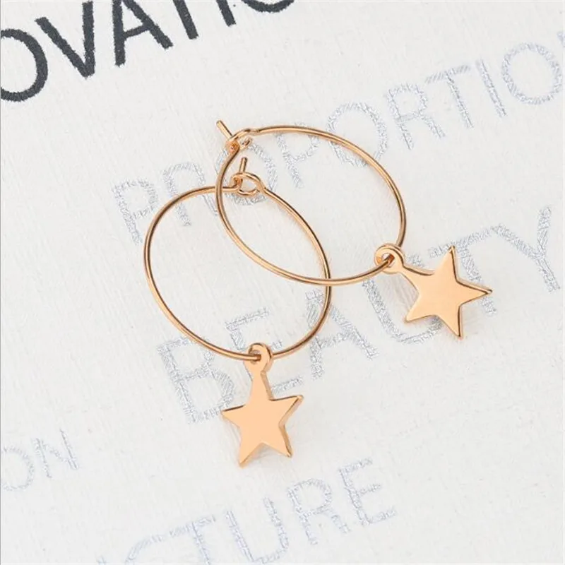 Женские серьги подвески из нержавеющей стали с искусственным