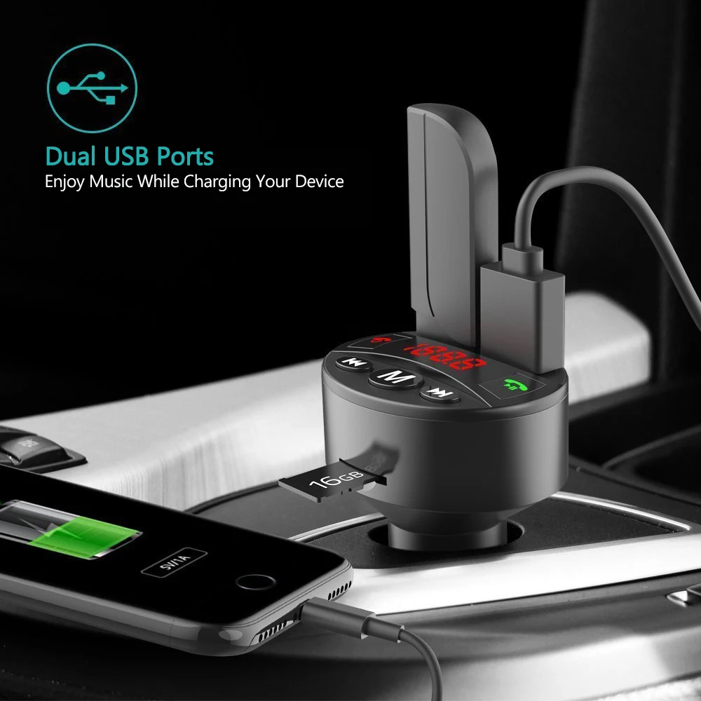Nulaxy FM передатчик Bluetooth Car Kit MP3 плеер fm модулятор Hands free Поддержка bluetooth TF карта USB Disk