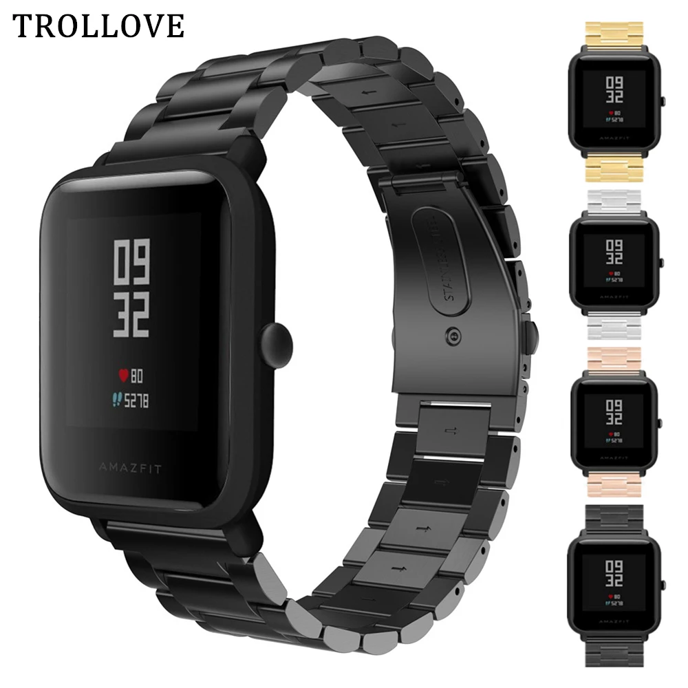 20 мм ремешок из нержавеющей стали для Xiaomi Huami Amazfit Bip BIT PACE Lite Youth Smart Watch сменный