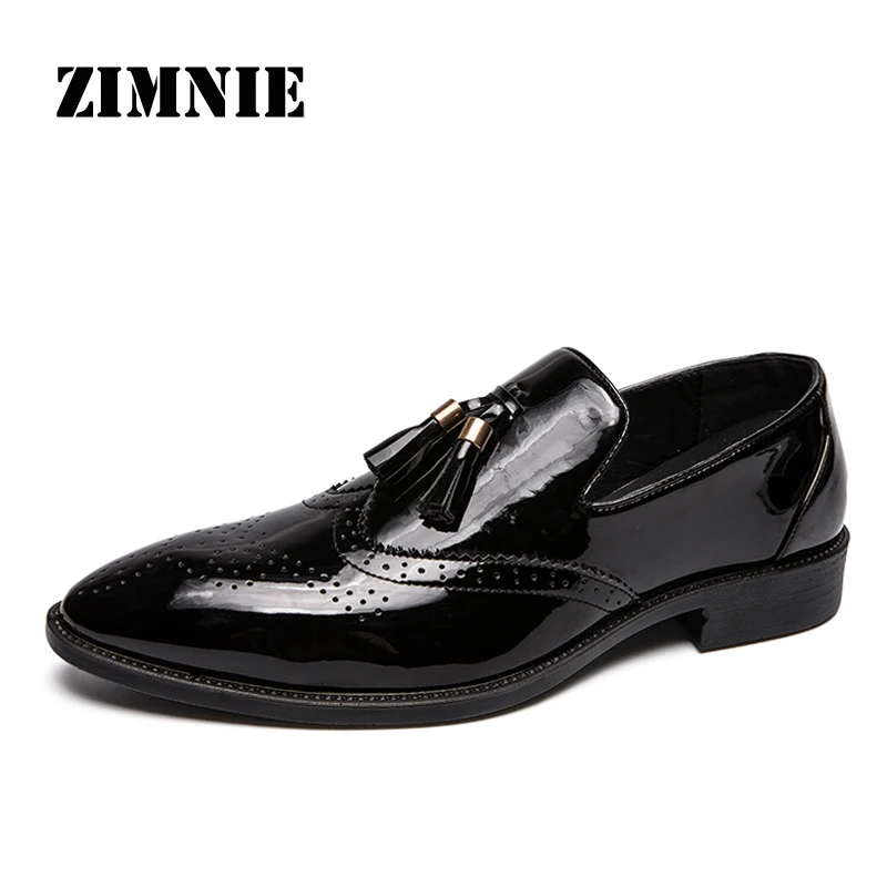 ZIMNIE брендовая модная мужская повседневная обувь классические лакированные