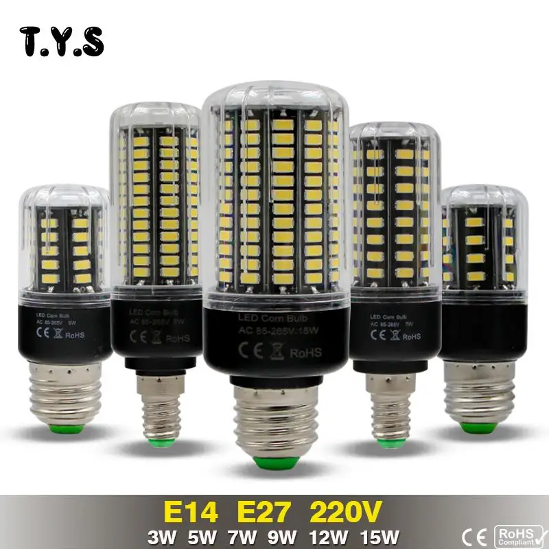 Супер яркая высокомощная Светодиодная лампа E27 E14 110V 220V SMD 5730 15w 12w 9w 7w 5w 3w