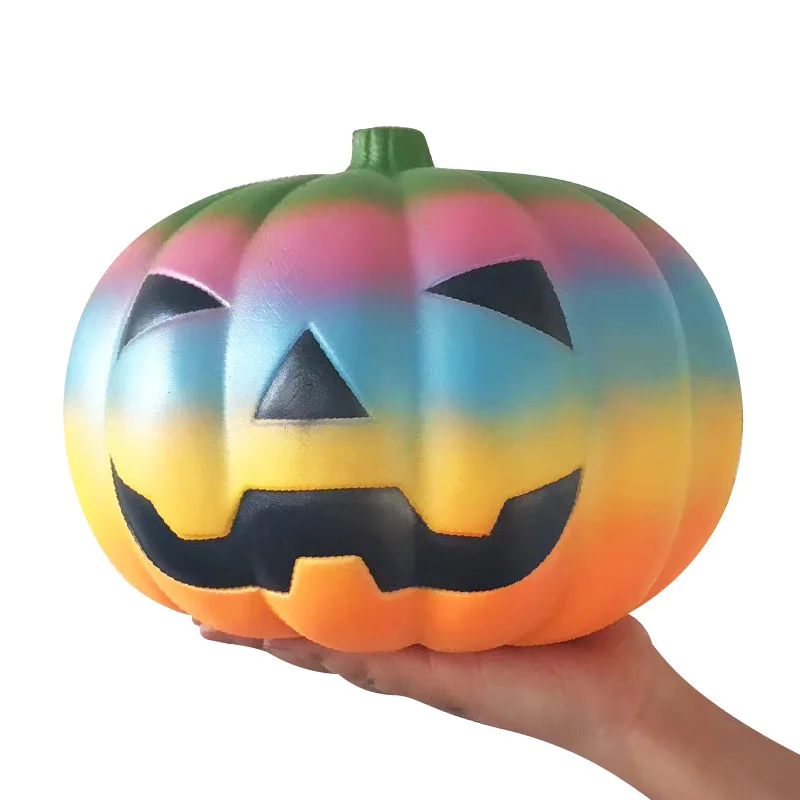 pumpkin 02 40 см гигантский Радужный банан Kawaii мягкий медленно поднимающийся Jumbo Squeeze игрушки Огромные Фрукты Ароматические телефонные ремни декор дропшиппинг - Цвет: pumpkin 02