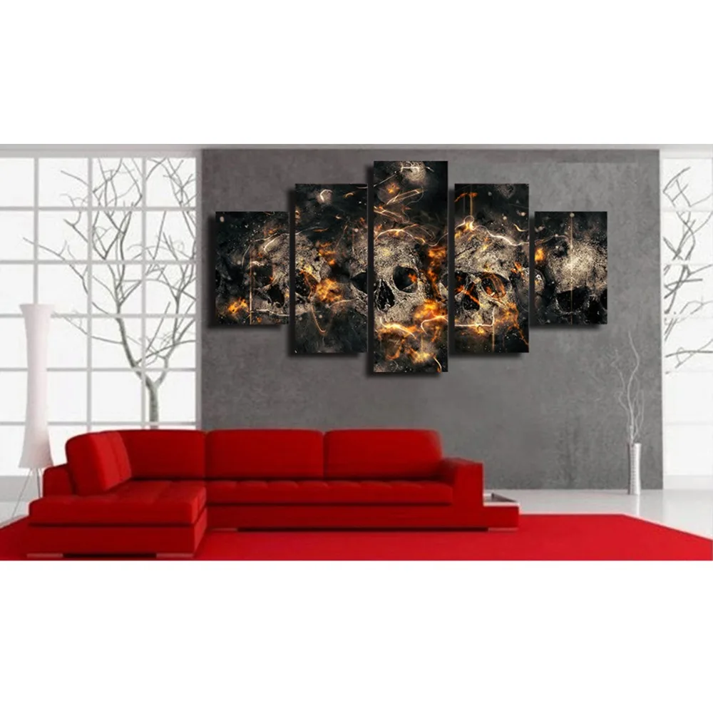 Золотой Скелет Холст Wall Art абстрактным принтом домашнего декора для гостиной