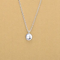 geometric silver color round lucky letter bean pendant necklaces jewelry for women collar 2022