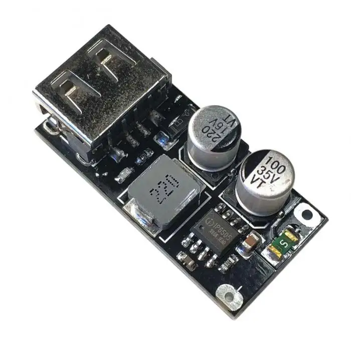 Работающая на постоянном токе от понижающий модуль 12 V 24 V постоянного тока до QC3.0 кабель для быстрой зарядки доска