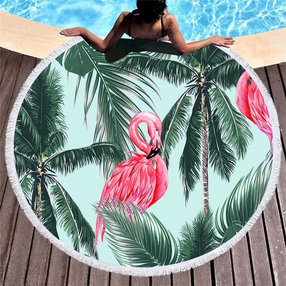 Пляжное полотенце с принтом тропических листьев Летний большой коврик для йоги
