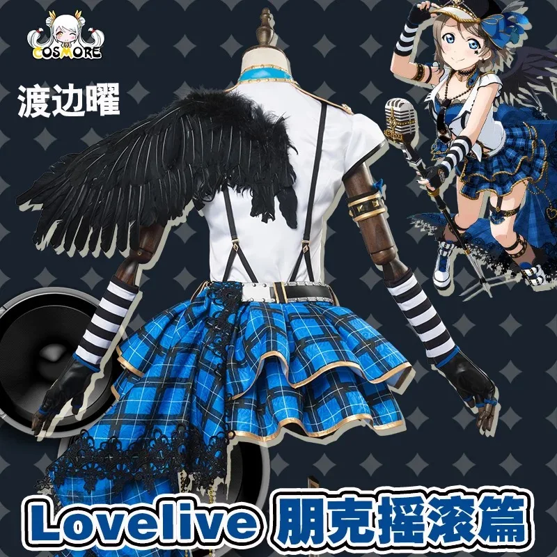 

[MAY. STOCK]2018 Anime Lovelive Sunshine!Aqours Watanabe You Punk Rock Roll Awaken PU Leather SJ Uniform Halloween Free Shipping