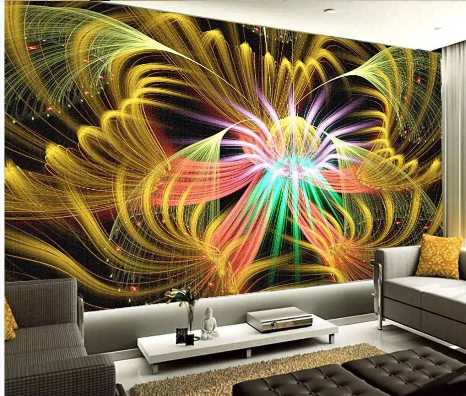 3D обои Красочные Цветы Арт Бар украшение пост КТВ фон Стена личность Настенная