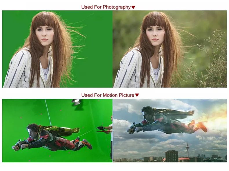 Зеленый экран хромакей 1x3 м фон для студийного освещения (утолщенная версия) |