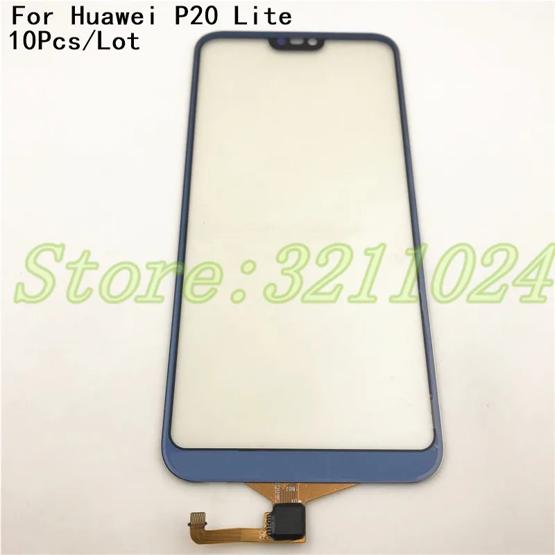 

10 шт./лот для Huawei P20 Lite ANE-AL00 TL00 Nova 3e сенсорный экран дигитайзер Сенсорная панель Переднее стекло объектив с логотипом + отслеживание
