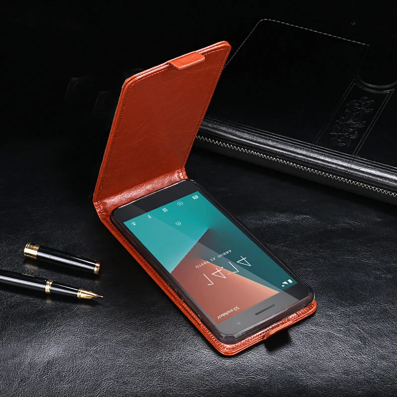 For Vodafone Smart E8 Case 5.0&quot Genuine Leather Business Maganetic Vertical Flip Style Classic Cover |