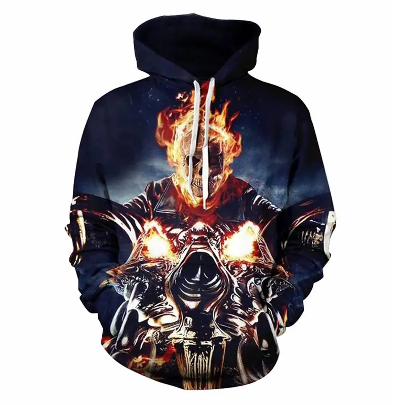 Metal Skull CJLM 18 стилей толстовки с черепами Мужская Harajuku 3d печать зеленая Толстовка с черепом металлические толстовки с черепами мужские хип-хоп панк пуловеры худи - Цвет: Metal Skull