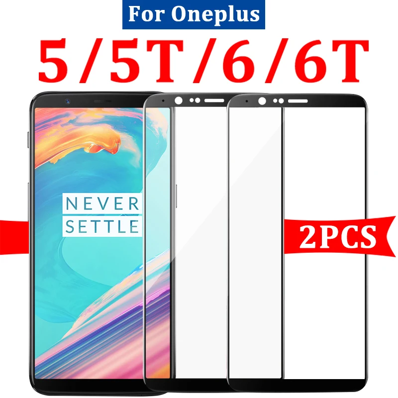 2 шт закаленное стекло для Oneplus 5 t защитная пленка Onplus One Plus T 6 6t T5 T6 7 полное