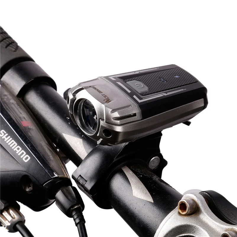 for Helmet Handlebar WEST BIKING велосипедный светильник USB перезаряжаемая светодиодная фара CREE шлем ночной Светильник ing безопасный руль передний мигающий велосипедный светильник - Цвет: for Helmet Handlebar