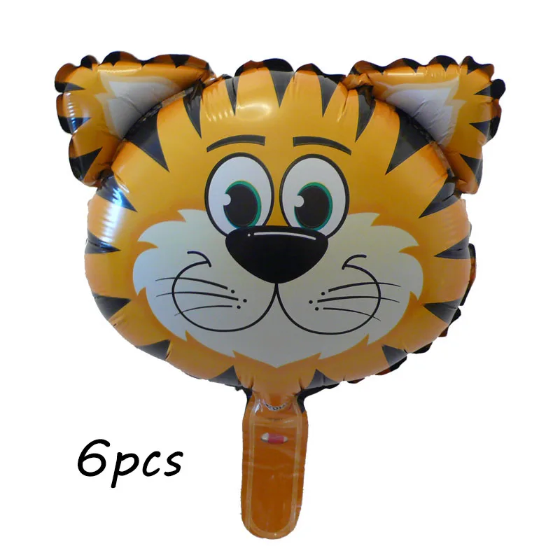 mini tiger 12 дюймов воздушные шарики из латекса с животными мини голова животного Зебра обезьяна лев тигр форма фольги шар для детей день рождения Декор Игрушки Мяч - Цвет: mini tiger