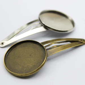 Zeroupp 25 мм 10 шт. медные заколки для волос, покрытые античной бронзой, Стеклянные Кабошоны, основа для волос, принадлежности для ювелирных изделий, для ювелирных изделий, для HC-008