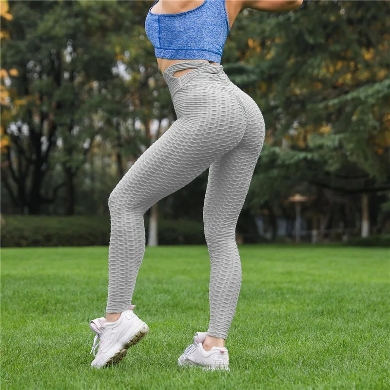 Спортивные штаны однотонные Леггинсы для йоги женские эластичные облегающие